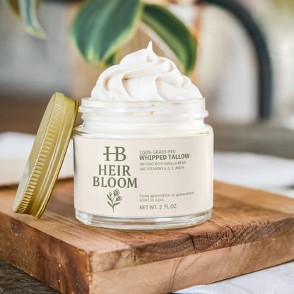 Heirbloom Whipped Grass-Fed Tallow Balm with Vanilla Bean